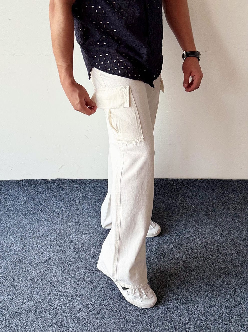 Arctic Drape Jean White